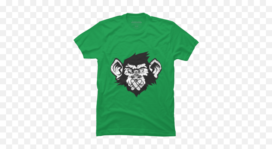 Green Monkey T Shirts Design By Humans - Funny Maths Tshirt Design Emoji,Speak No Evil Emoji