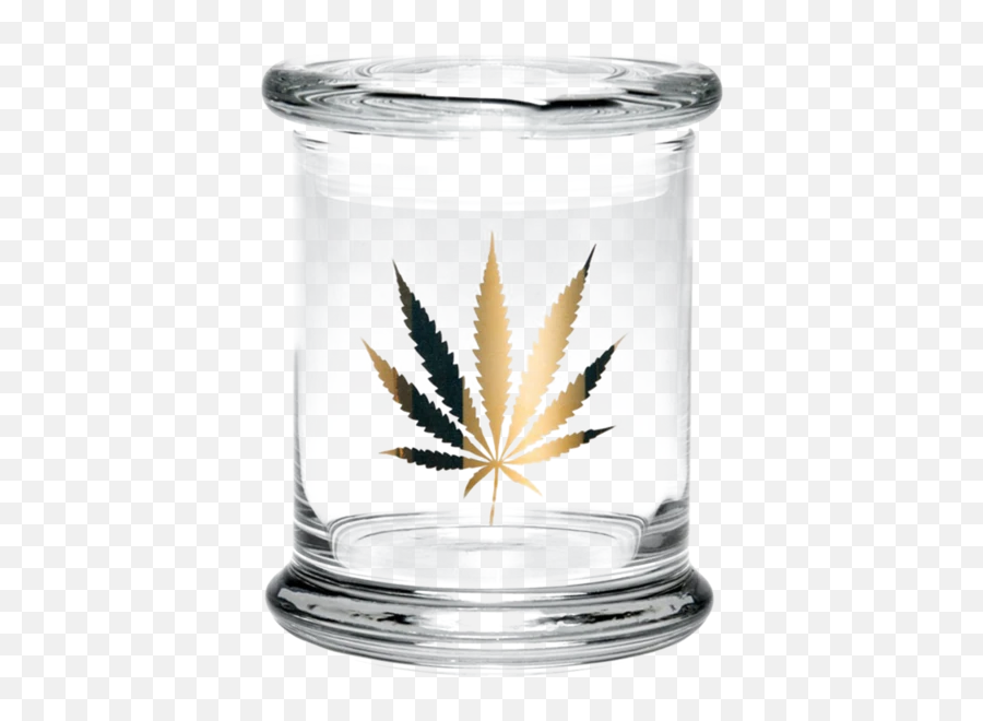 420 Science Gold Leaf Pop Top Jar Storages - 420 Science Emoji,Marijuana Leaf Emoji