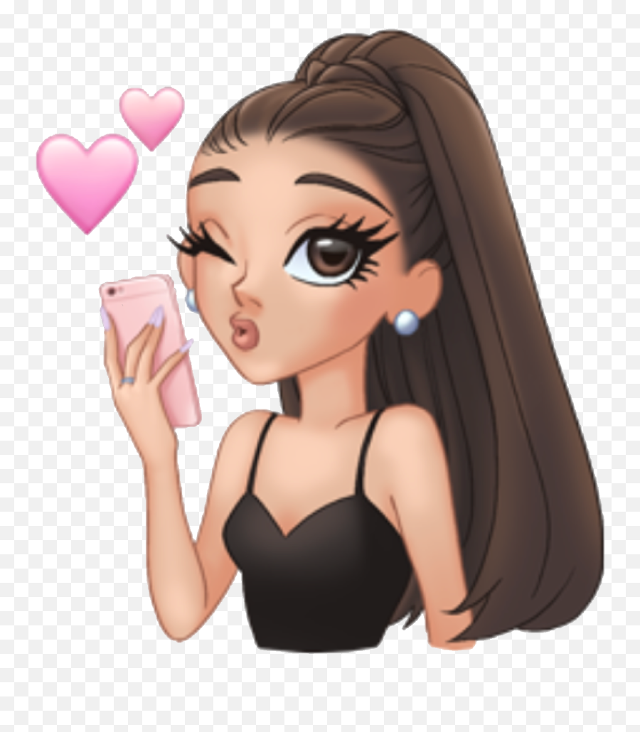 Arimoji Love Heartemoji Sticker By Ariana Locks - Cute Ariana Grande Cartoon,Kiss Heart Emoji