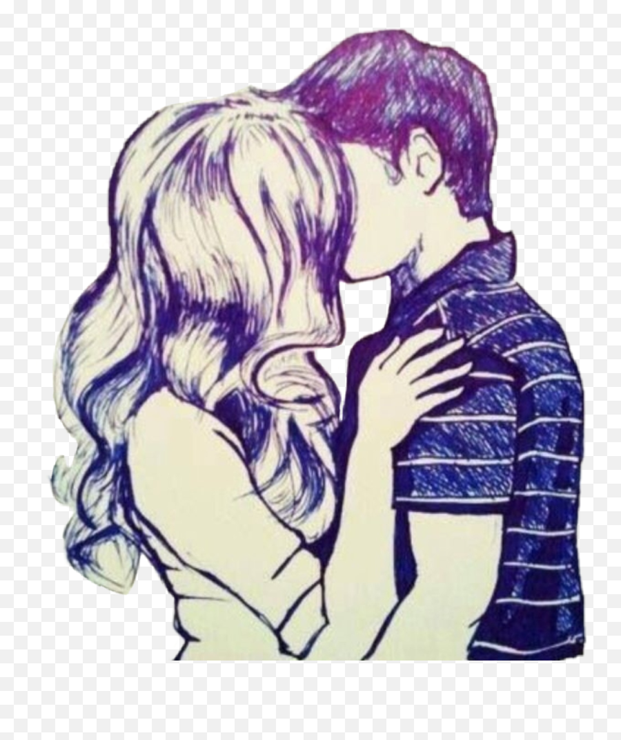 Couple Boyfriend Girlfriend Sticker By Magicgirl632 - Drawings Of Boyfriend And Girlfriend Kissing Emoji,Couple Kissing Emoji