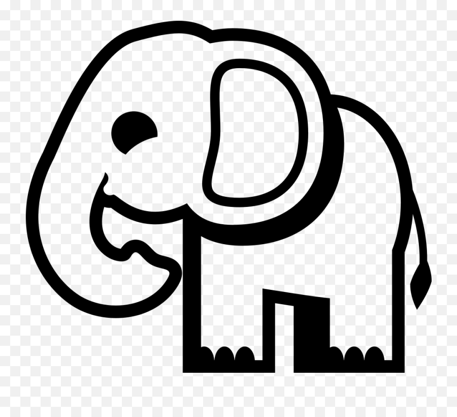 Emojione Bw 1f418 - Clip Art Emoji,Elephant Emoji