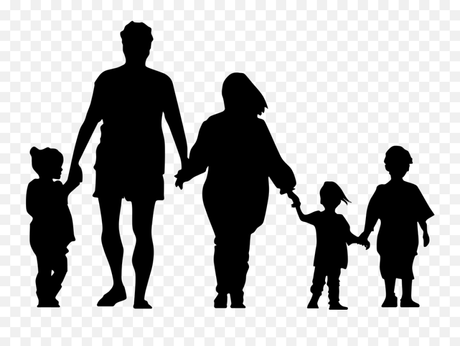 Holding Hands Family Silhouette Clip Art - Family Png Transparent Family Clip Art Emoji,Two Women Holding Hands Emoji
