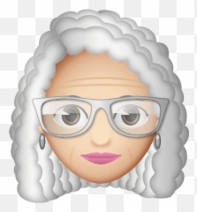 Grey Haired With Glasses - Cartoon Emoji