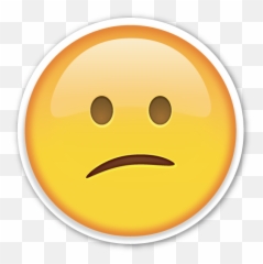 Confused Face - Transparent Background Smirk Emoji