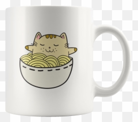 Adorable Kawaii Japanese Anime Cat In A Ramen Bowl Anime - Coffee Cup Emoji,Ramen Emoji