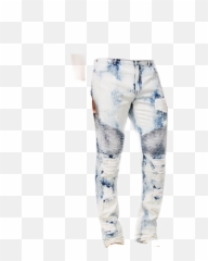 Jeans Ripped Rippedjeans Pants - Bleached Emoji