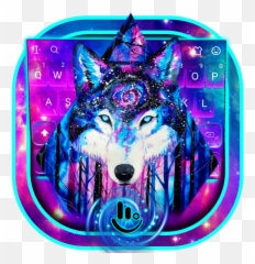 Galaxy Fierce Wolf Keyboard Theme - Google Playu0027d Ttbiqlr Tattoo Serigala Watercolour Emoji,Wolf Emojis
