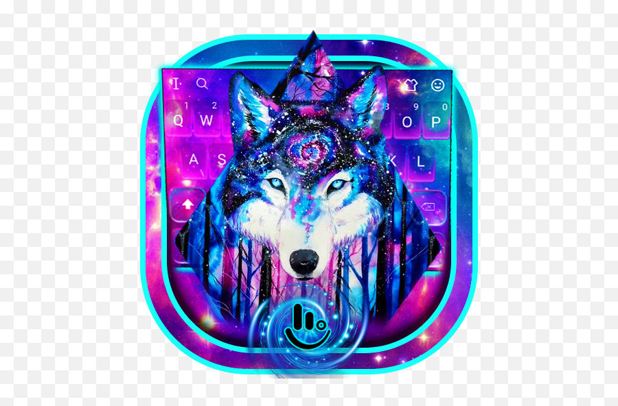 Galaxy Fierce Wolf Keyboard Theme - Google Playu0027d Ttbiqlr Tattoo Serigala Watercolour Emoji,Wolf Emojis