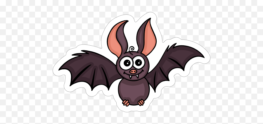 Cute Bat Sticker - Bat Flying Clipart Emoji,Bat Emoji Facebook