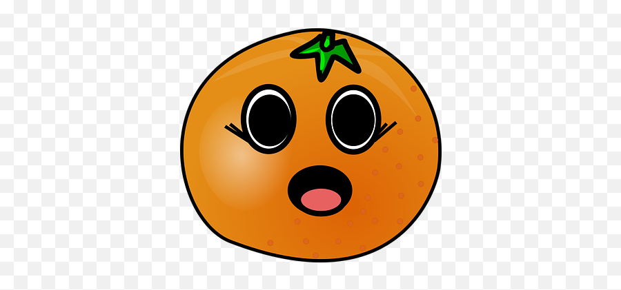 Surprised Face Face Illustrations - Talking Orange Cartoon Emoji,Starry Eyed Emoticon