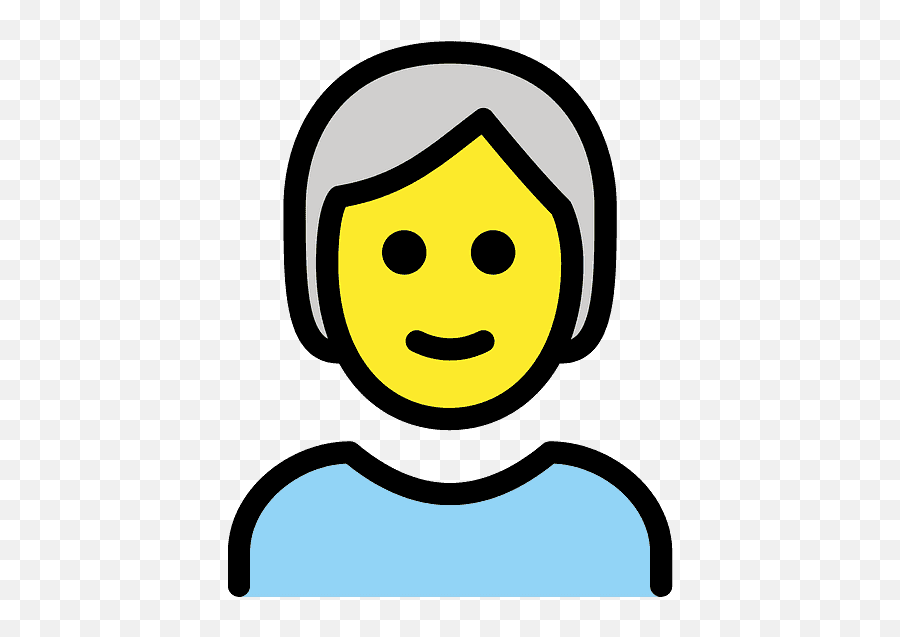 White Hair Emoji Clipart - Dibujo De Persona Adulta,Hair Emoji