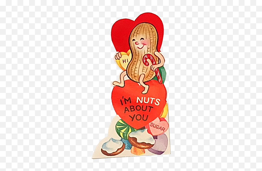 Punny Vintage Valentines - Nuts About You Vintage Valentines Emoji,Valentine Emojis