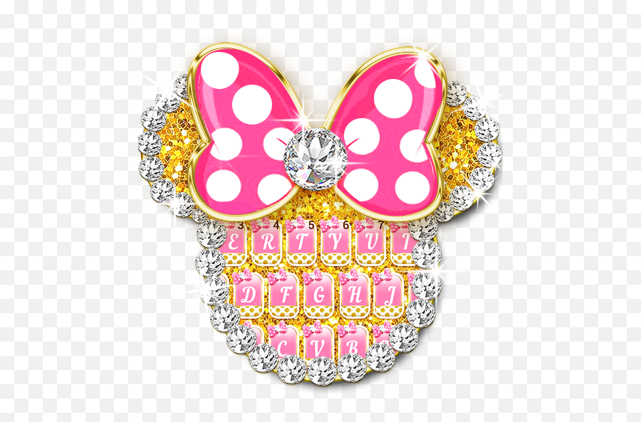 Pink Bow Minnies Keyboard Theme 6 - Pink Gold Minny Emoji,Pink Bow Emoji