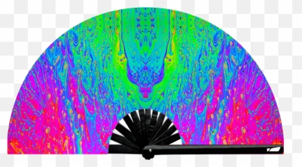 Psychedelic Paint Fan - Uv Folding Emoji,Plur Emoji