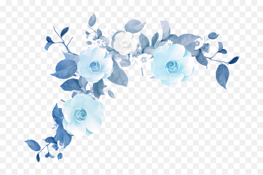 Download Watercolor Flowers Tumblr Png - Blue Watercolor Flowers Png Emoji,Flower Emoji Tumblr