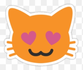 Cat In Love Emoji - Black And White