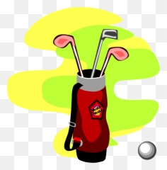 Golf Bag Black And White Clipart - Cartoon Image Golf Bag With Clubs Emoji,Golf Emoticons