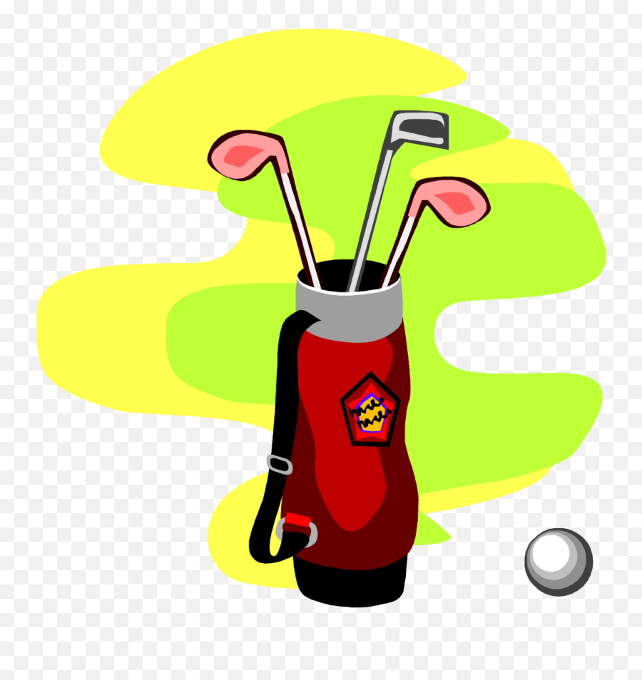 Golf Bag Black And White Clipart - Cartoon Image Golf Bag With Clubs Emoji,Golf Emoticons