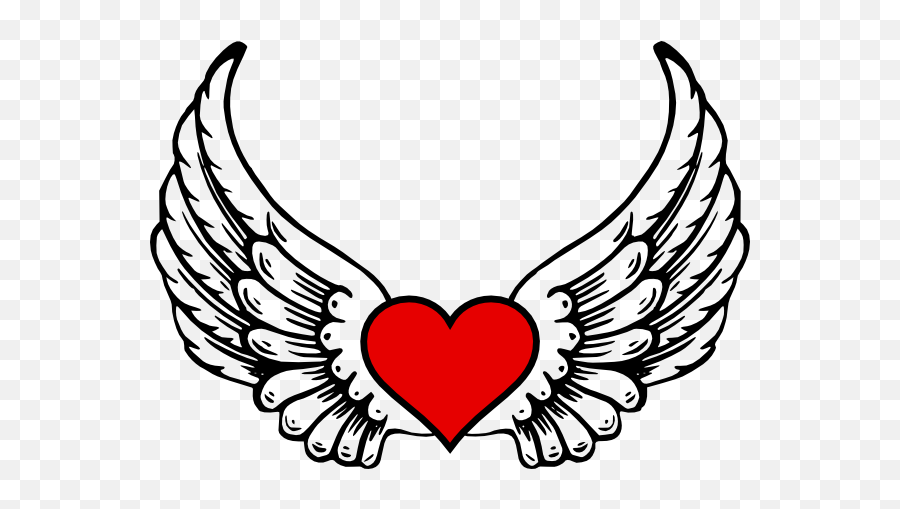 Cool Drawing Of A Heart - Heart With Wings Png Emoji,Huge Heart Emoji