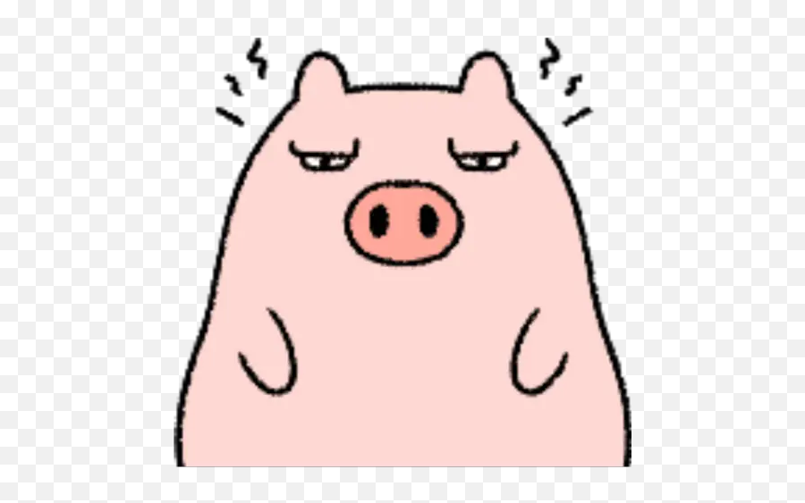 Very Cute And Round Pig Emoji Stickers - Clip Art,Cute Pig Emoji