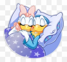 Donald Y Daisy Stickers For Whatsapp - Buona Notte Duck Emoji