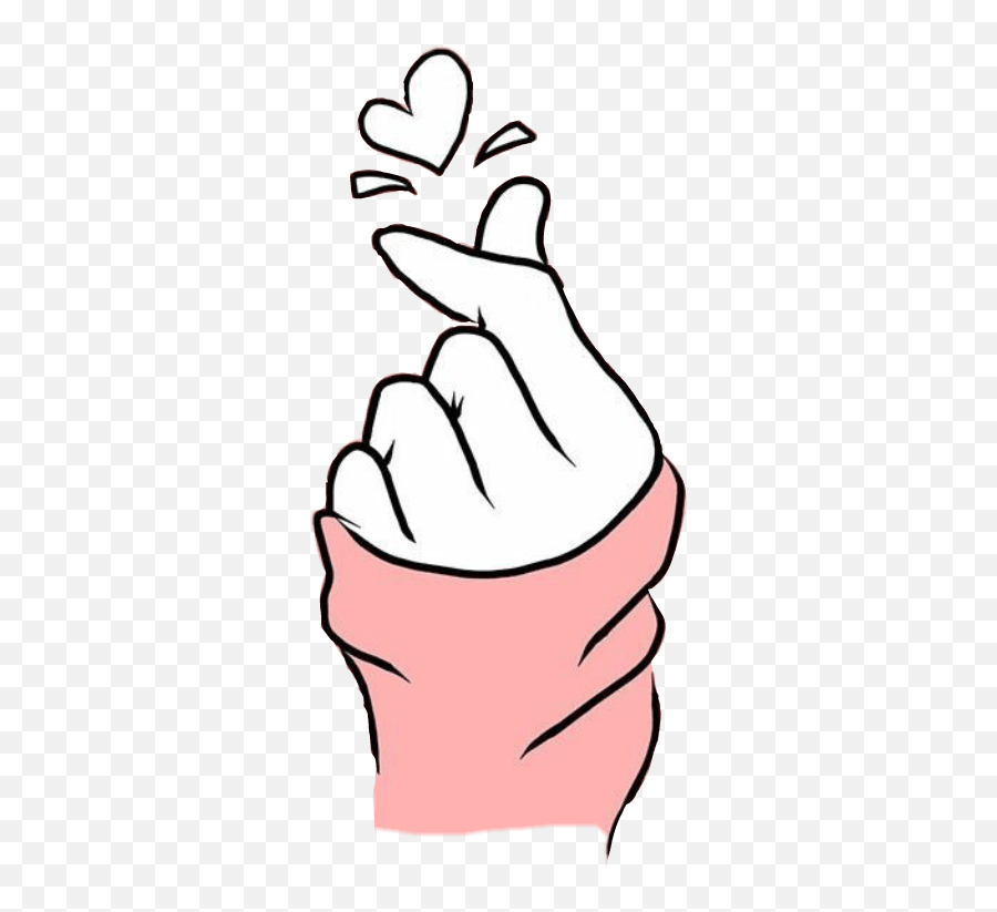 Saranghae Love Heart Kpop Sticker By Grace - Imagenes De Hand Snapping A Heart Drawing Emoji,Emoji De Corazon