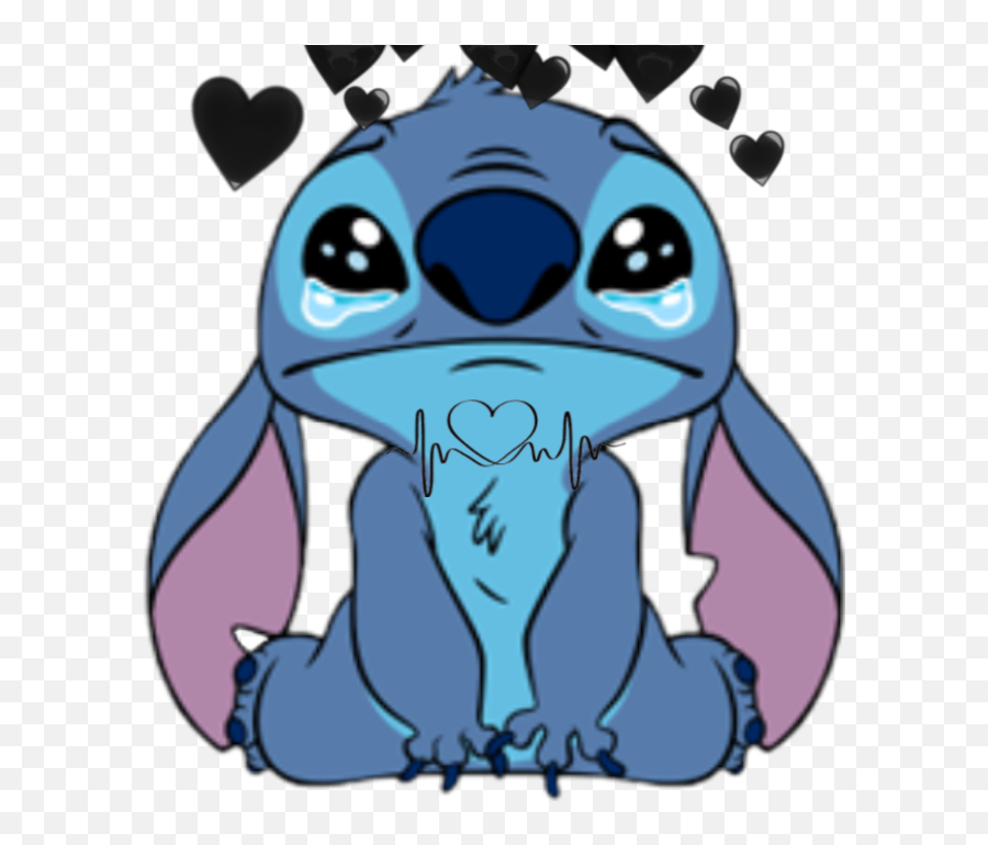 Blue Face Baby Drawing Stitch Sad Cute Clipart Sticker Lilo Pikpng ...