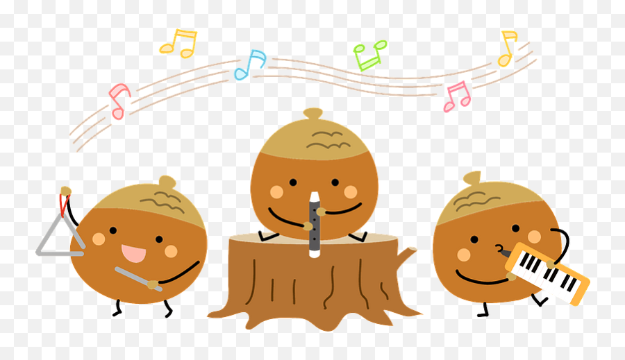 Acorn Music Band Clipart Free Download Creazilla Emoji,Music Notes Emoticon