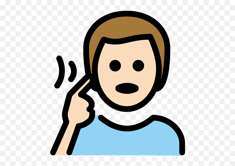 Deaf Man Emoji Clipart - Deaf Person Png,Guy Shrugging Emoji