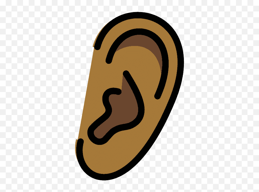 Ear Emoji Clipart - Black Skin Ear Clipart,Emoji Ear