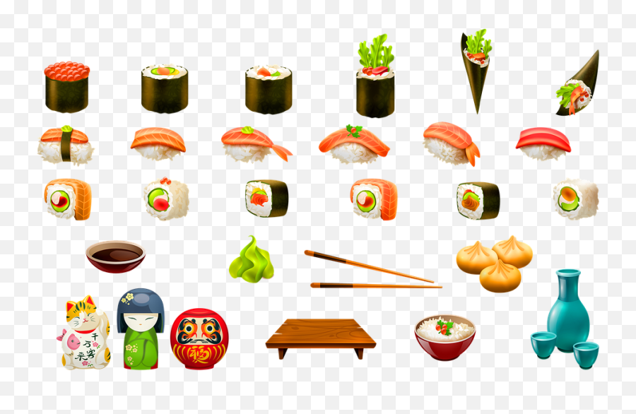 Sushi Japanese Food Kokeshi Doll Emoji,Emoji Lunch Box