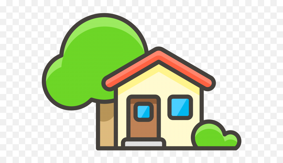 House With Garden Emoji Icon - Transparent Background House Emoji,House Emoji