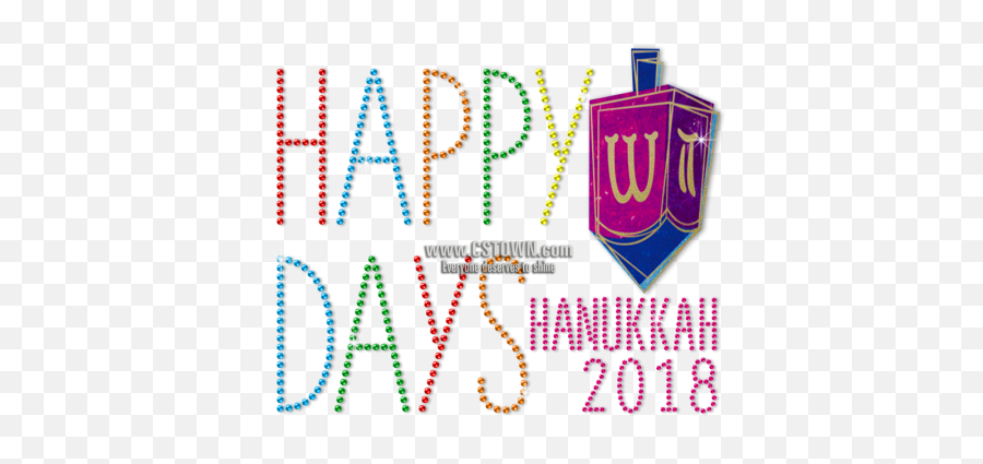 Metal Rhinestud Happy Days Happy Hanukkah 2018 Transfer - Emblem Emoji,Hanukkah Emoji