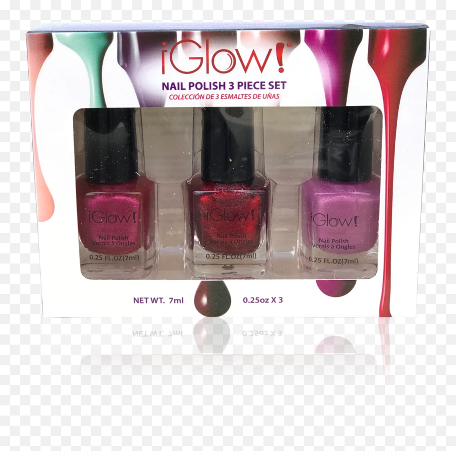 Iglow Nail Polish 3pk - Glow Nail Polish 3 Piece Set Emoji,Nailpolish Emoji