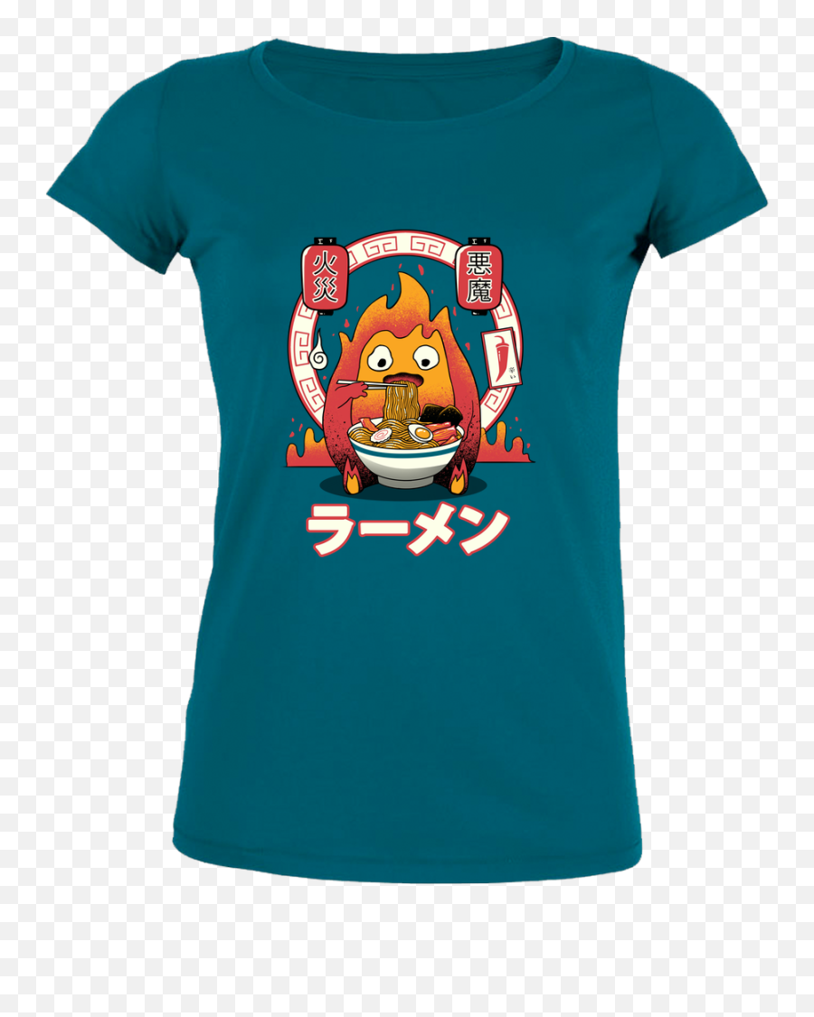 Anime Demon Png - Vincent Trinidad Fire Demon Ramen Tshirt Moving Castle Emoji,Ramen Emoji