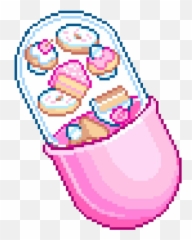 Popular and Trending deserts Stickers on PicsArt - Pixel Transparent Kawaii Png Emoji