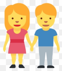Haltende Hände - Emoji Man Girl