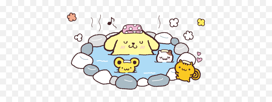 In Hot Spring - Sanrio Png Emoji,Hot Spring Emoji