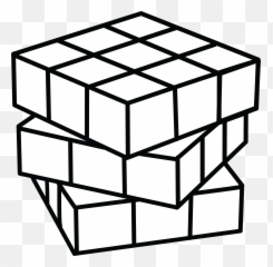 Cube Clipart Coloring Page - Rubix Pages Png Emoji