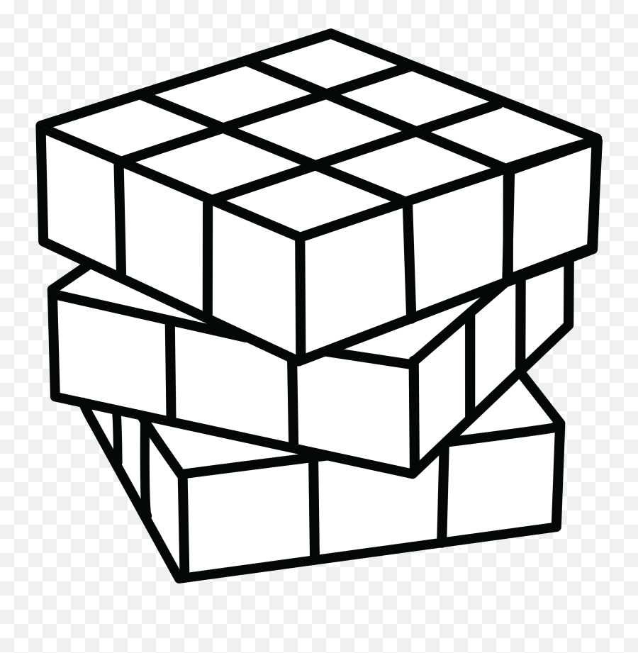 Cube Clipart Coloring Page - Rubix Cube Coloring Pages Png Rubix Cube Coloring Page Emoji,Emoji Color Page
