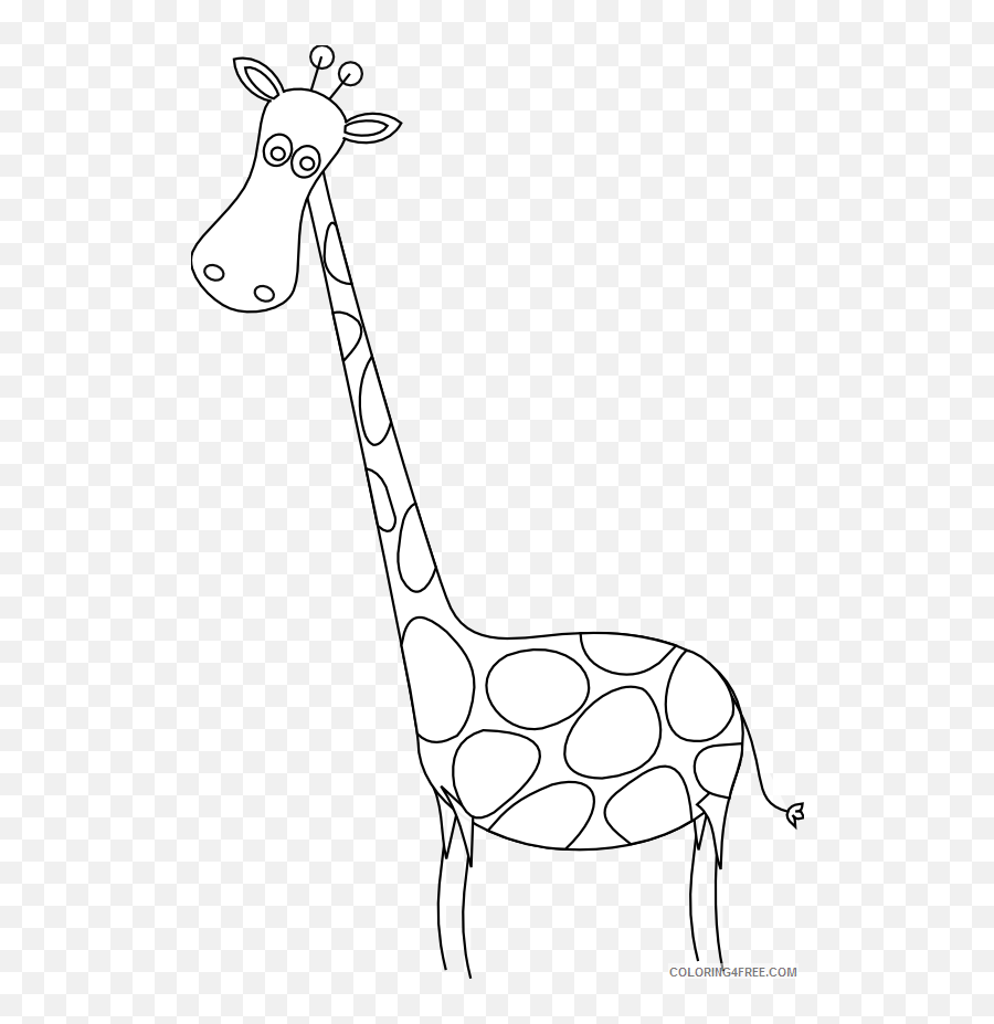Black And White Giraffe Coloring Pages Clipartist Net - Giraffe Drawing Black And White White Background Emoji,Giraffe Emoji