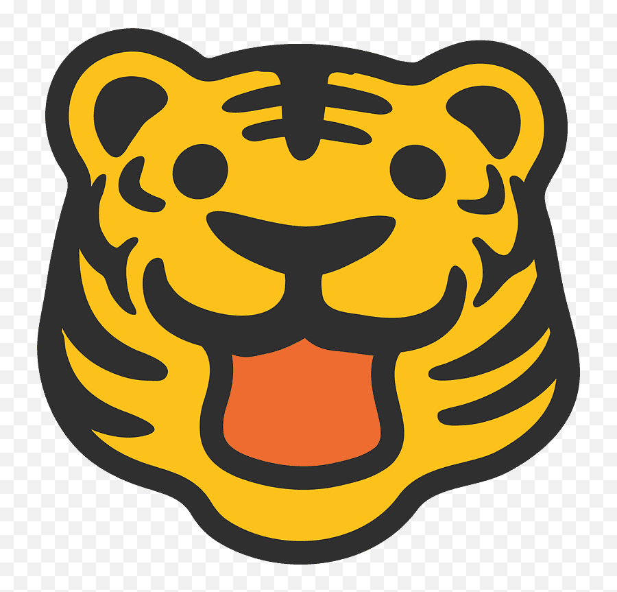 Tiger Face Emoji Clipart - Tiger Emoticon,Tiger Emoji