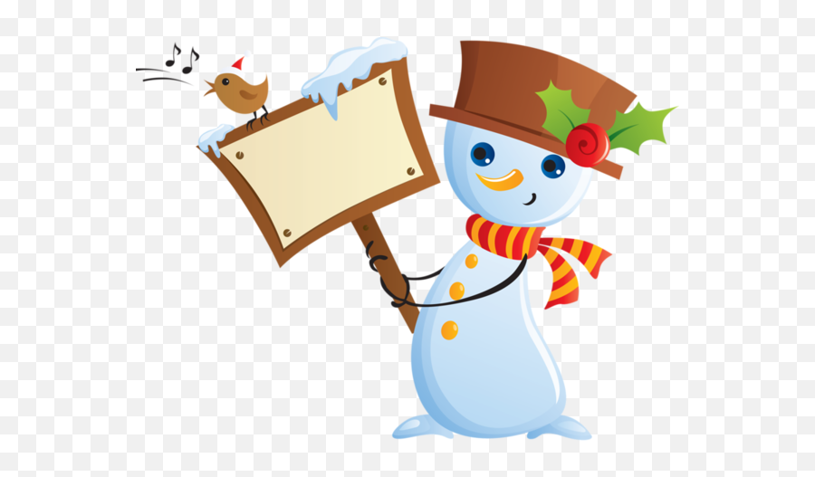 Etiquettes - Muñeco De Nieve Con Cartel Png Emoji,Snowman Emoticons