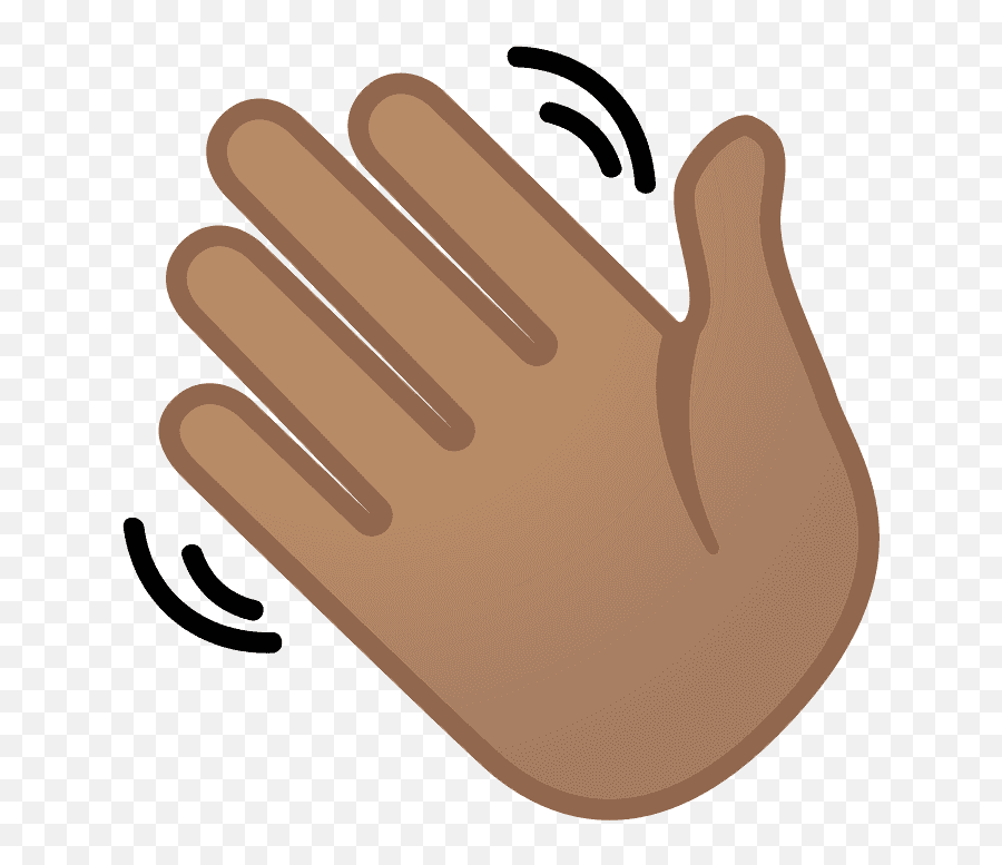 Waving Hand Emoji Clipart - Black Hand Waving Emoji,Android Hand Emoji