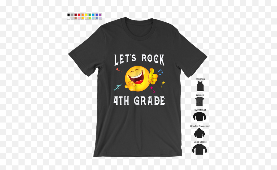 Rock Emoji 4th Fourth Grade T,Back Emoji