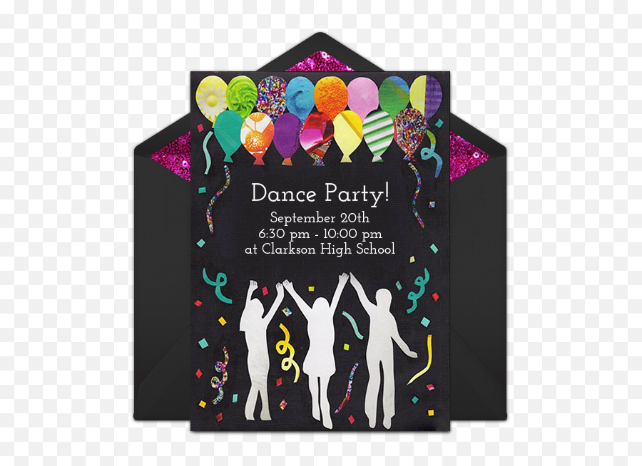 Free Dance Party Invitations In 2020 - Dance Party Invitation Card Emoji,Dance Party Emoji