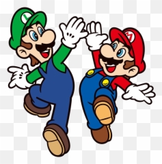 High 5 Clipart - Mario And Luigi 2d Emoji