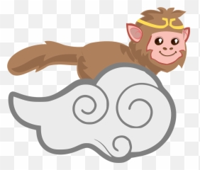 Cloud Flying Baby Free Vector Graphics - Monkey King Emoji