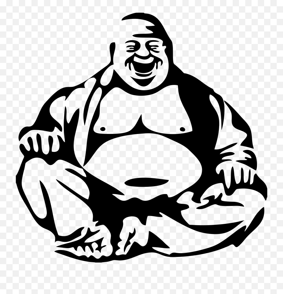 Buddhist Drawing Laughing Buddha Transparent Png Clipart - Laughing Buddha Black And White Emoji,Buddha Emoji