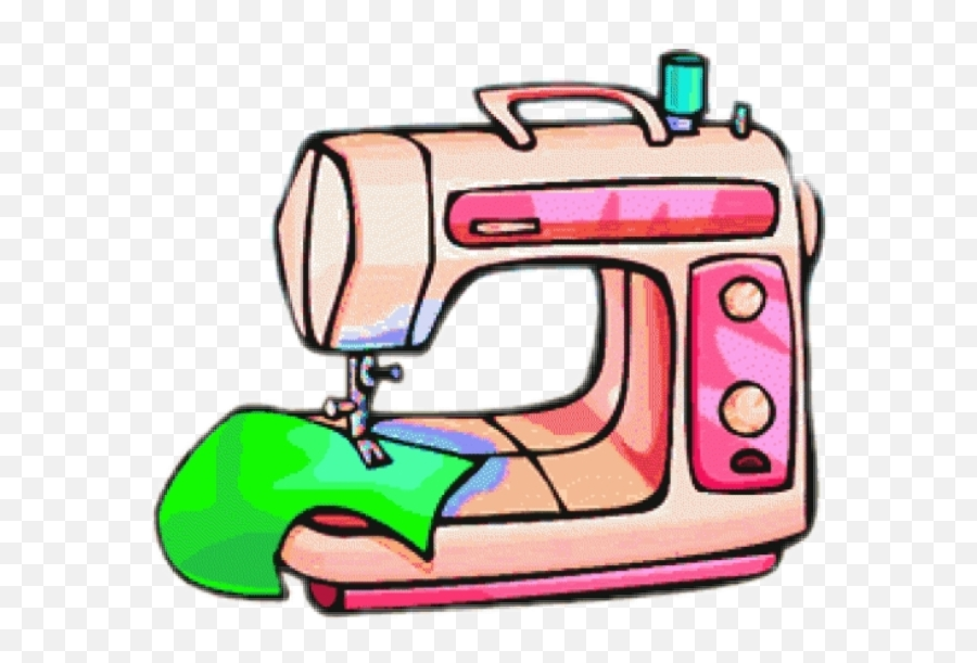 Sewing Sewingmachine Sew Machine Cute - Sewing Machine With Fabric Cartoon Emoji,Sewing Emoji